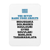 The Seven Basic Food Groups Funny Greek Magnet (Vertikal)