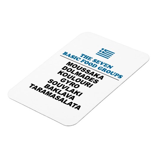 The Seven Basic Food Groups Funny Greek Magnet (Linke Seite)