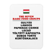 The Seven Basic Food Groups Funny Hungarian Magnet (Vertikal)