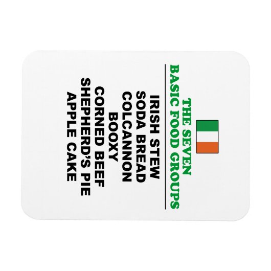 The Seven Basic Food Groups Funny Irish Magnet (Horizontal)