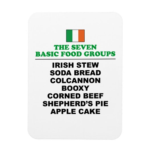 The Seven Basic Food Groups Funny Irish Magnet (Vertikal)