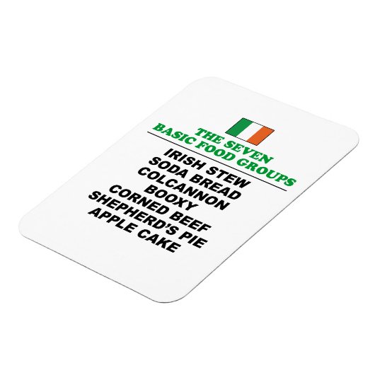 The Seven Basic Food Groups Funny Irish Magnet (Linke Seite)