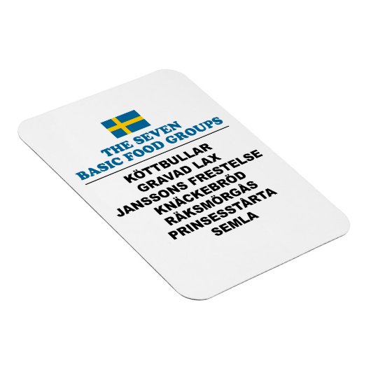 The Seven Basic Food Groups Funny Swedish Magnet (Rechte Seite)