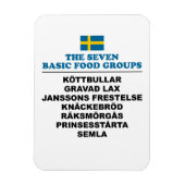 The Seven Basic Food Groups Funny Swedish Magnet (Vertikal)