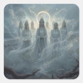 The Seven Queens of the Mist Quadratischer Aufkleber (Vorderseite)