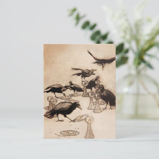 "The Seven Ravens" Wasserfarbe von Arthur Rackham Postkarte (Stehend Vorderseite)