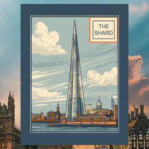 The Shard London UK Vintage Reise Postkarte