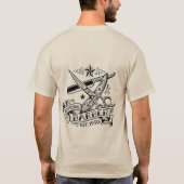 The Sharp Edge | Old-School Barber Flash Grafik T T-Shirt (Rückseite)