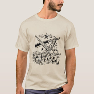 The Sharp Edge   Old-School Barber Flash Grafik T T-Shirt