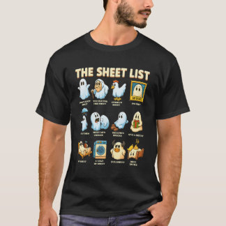 The Sheet List Fun Ghost Pun Halloween Humor Load  T-Shirt