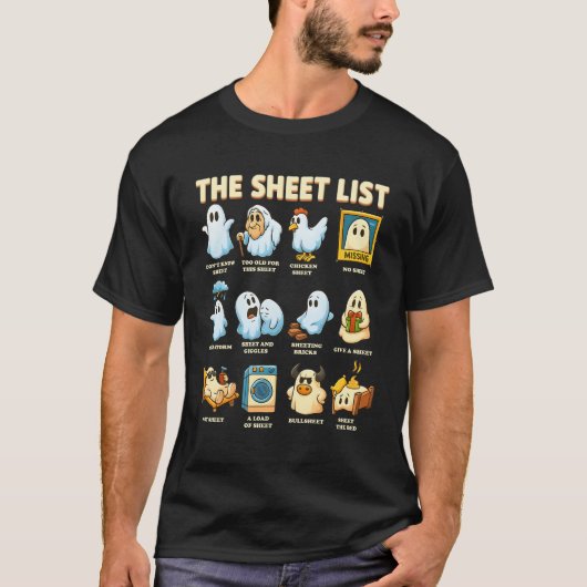 The Sheet List Fun Ghost Pun Halloween Humor Load  T-Shirt (Vorderseite)