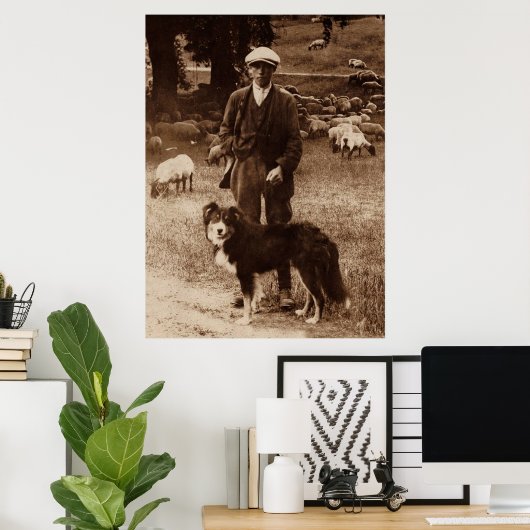 "The Shepherd"~Border Collie Poster (Heimbüro)