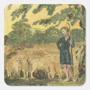 The Shepherd, from 'Songs of Innocence', 1789 (col Quadratischer Aufkleber