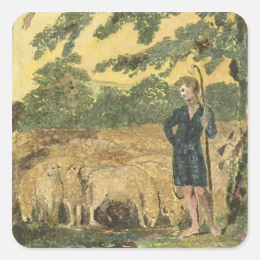 The Shepherd, from 'Songs of Innocence', 1789 (col Quadratischer Aufkleber (Vorderseite)