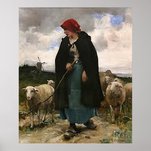 "The Shepherdess"~Border Collie Poster (Vorne)