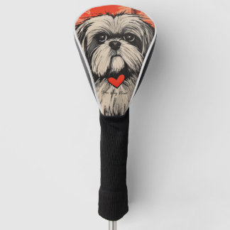 The Shih Tzu Dog, Red and Black 004 - Ulises Dalla Golf Headcover