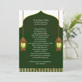 The Shining Islamic Lamp Thank You Card Einladung (Stehend Vorderseite)
