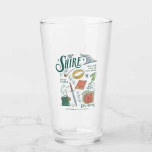 THE SHIRE™ Wasserfarben-Collage-Grafik Glas