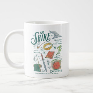THE SHIRE™ Wasserfarben-Collage-Grafik Jumbo-Tasse