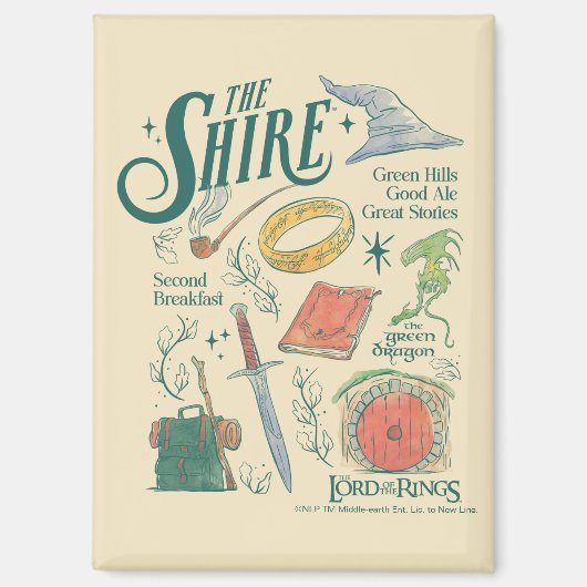 THE SHIRE™ Wasserfarben-Collage-Grafik Magnet (Vorderseite)