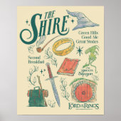 THE SHIRE™ Wasserfarben-Collage-Grafik Poster (Vorne)
