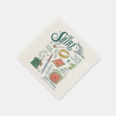THE SHIRE™ Wasserfarben-Collage-Grafik Serviette (Ecke)