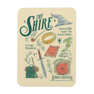 THE SHIRE™ Watercolor-Collage-Grafik Magnet