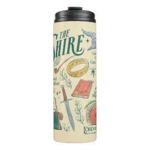 THE SHIRE™ Watercolor-Collage-Grafik Thermosbecher