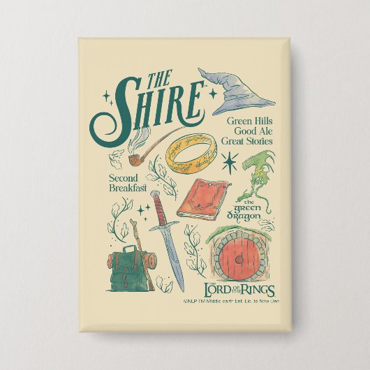 THE SHIRE™ Watercolor Collage Graphic Button (Vorderseite)