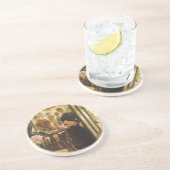 The Shop Girl von James Tissot, Viktorianische Kun Sandstein Untersetzer (Seite)