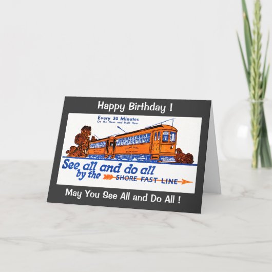 The Shore Fast Line Trolley Service Birthday Karte (Vorderseite)