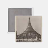 The Shwedagon Pagoda at Rangoon, Burma, c.1860 Magnet (Vorderseite/Rückseite)