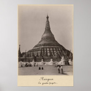 The Shwedagon Pagoda at Rangoon, Burma, c.1860 Poster