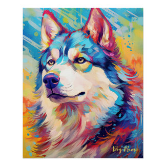The Siberian Husky Dog 004 - Zetton Ziana Poster