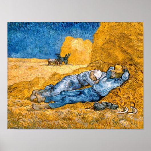 The Siesta (1890) Wheatfield Van Gogh Classic Art Poster (Vorne)