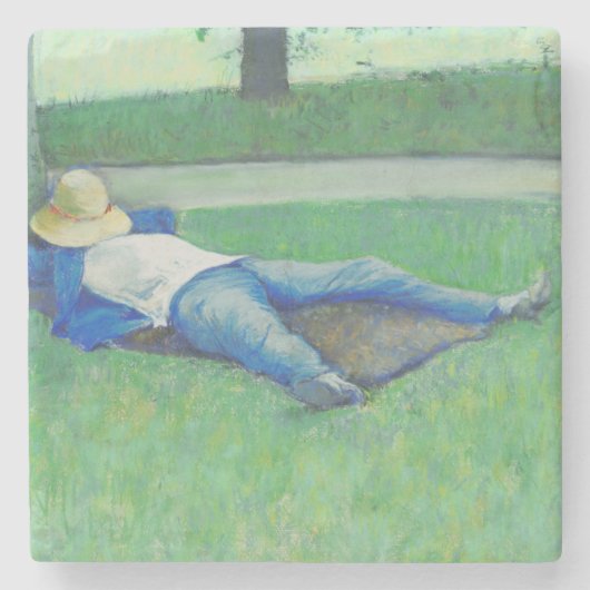 The Siesta (von Gustave Caillebotte) Steinuntersetzer (Vorderseite)
