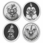 "The Silkie & Co. Funny Far" 4-Pack Sticker Bundle (Vorderseite)
