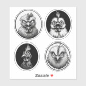 "The Silkie & Co. Funny Far" 4-Pack Sticker Bundle (Blatt)
