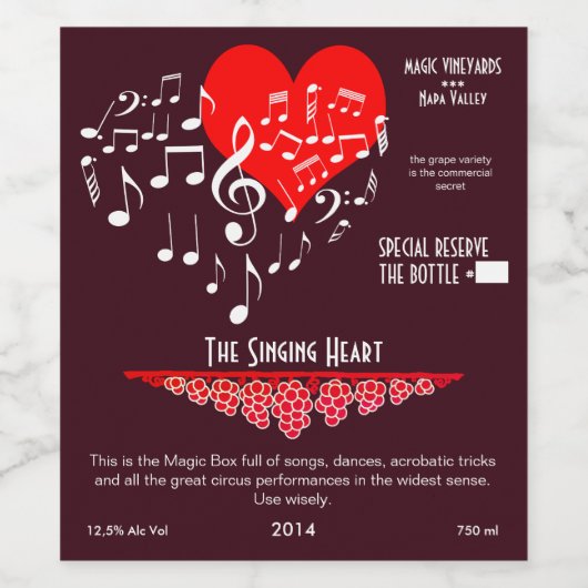 The Singherz Magic Wine Box lustig Weinetikett (Einzelnes Label)