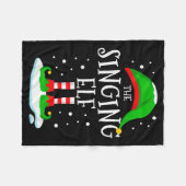 The Singing Elf Christmas Family Matching Xmas Sin Fleecedecke (Vorderseite (Horizontal))