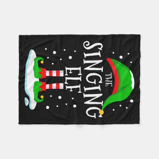The Singing Elf Christmas Family Matching Xmas Sin Fleecedecke (Vorderseite (Horizontal))