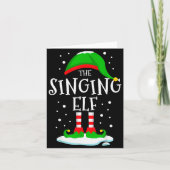 The Singing Elf Christmas Family Matching Xmas Sin Karte (Vorderseite)