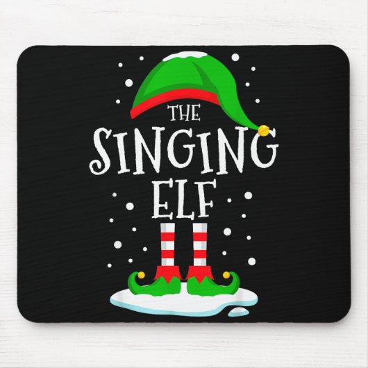 The Singing Elf Christmas Family Matching Xmas Sin Mousepad (Vorne)