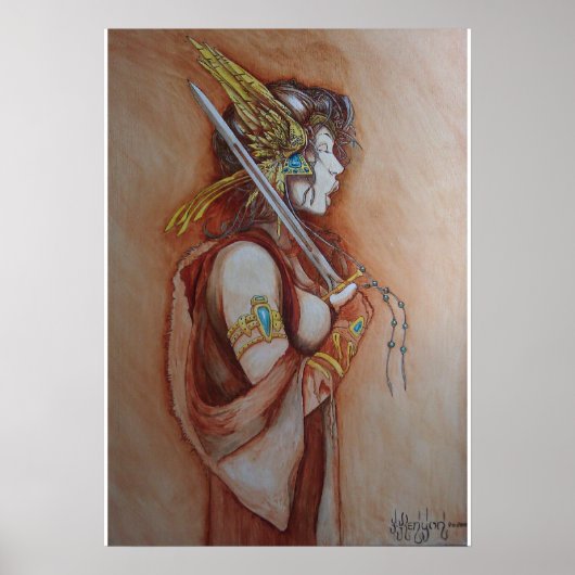 "The Singing Warrior" Gemälde von Joseph C. Kenyon Poster (Vorne)