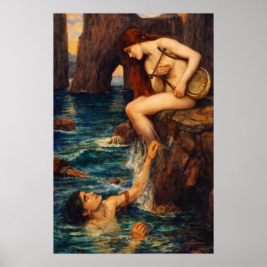 The Siren by John William Waterhouse Poster (Vorne)