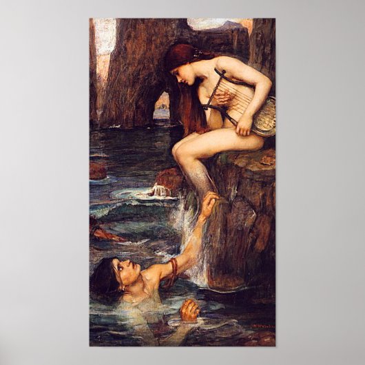The Siren Pre Raphaelite von John W. Waterhouse Poster (Vorne)