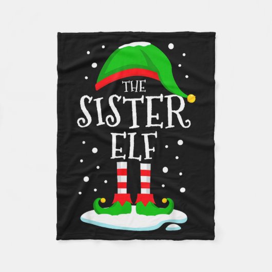 The Sister Elf Christmas Family Matching Xmas Grou Fleecedecke (Vorderseite)
