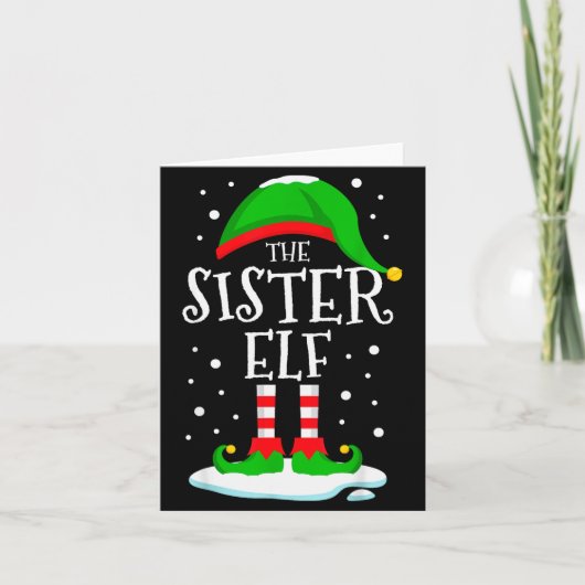 The Sister Elf Christmas Family Matching Xmas Grou Karte (Vorderseite)