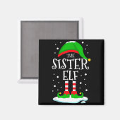 The Sister Elf Christmas Family Matching Xmas Grou Magnet (Vorderseite/Rückseite)