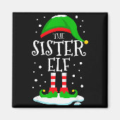 The Sister Elf Christmas Family Matching Xmas Grou Magnet (Vorne)